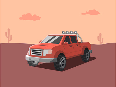 Desert pickup design flat graphic design illustration illustrator vector