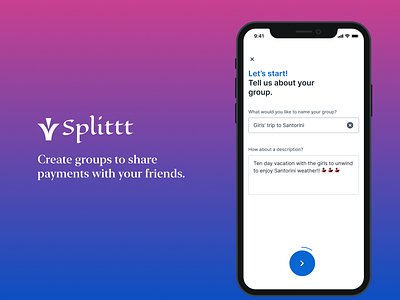 Splittt: share expenses as a group bill splitting bills mobile app ui ux