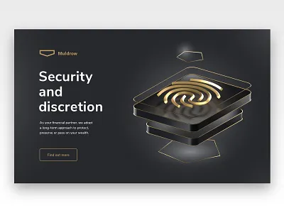 Private banking site discretion icon 3d bank banking cinema4d design fingerprint illustration landing page redshift ui website