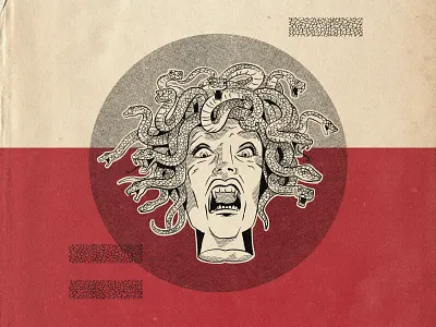 Movie Creatures | Medusa cinema gorgon greek mythology medusa movie poster movies retro illustration snakes