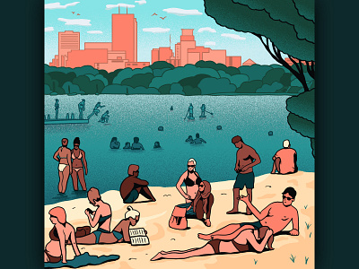 Bde Maka Ska beach illustration lake photoshop photoshop art