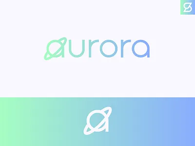 Aurora logo branding design logo planet saturn space typography vector