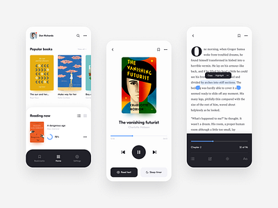 Readera Mobile App app books design ios minimalism mobile reader reading app ui ux