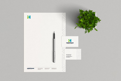 Hoffman Geosolutions Stationery branding businesscard design letterhead logo mockup stationery