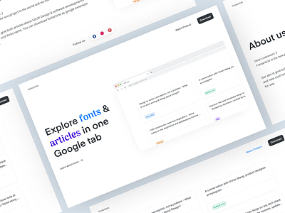 Fontarticle app articles branding design design resource fonts light minimal product typography ui ux web