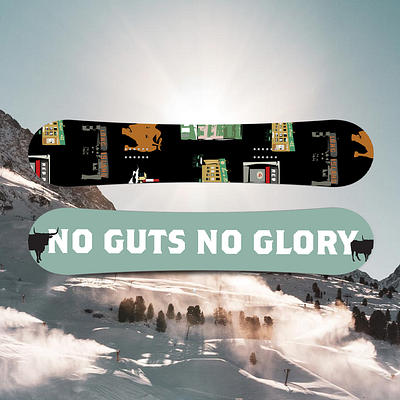 No Guts No Glory Snowboard design designer illustration illustrator newyork newyorkcity packaging snowboard snowboarding wintersports