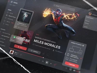 Spotify // Spider-Man: Miles Morales game music app playstation spider man spotify web