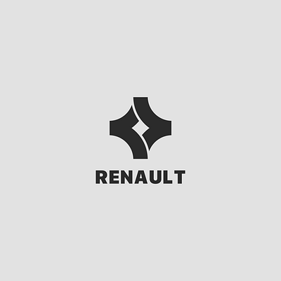 Renault logo redesign branding design flat graphic design illustration illustrator minimal ui ux web website