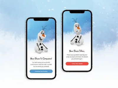 Success/Failure Disney Shop UI