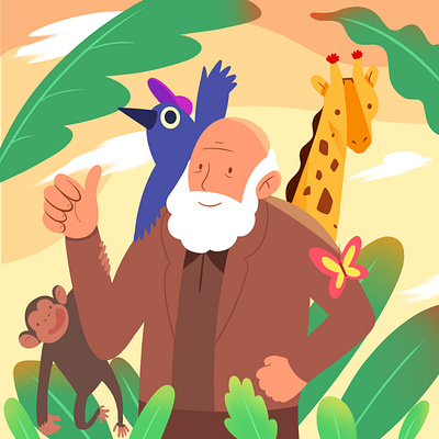 Charles Darwin Illustration childrens illustration digital illustrations illustration illustration digital marketing illustration