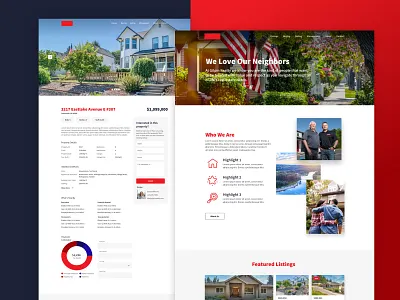 Real Estate Web Design design flat information real estate ui ux web web design