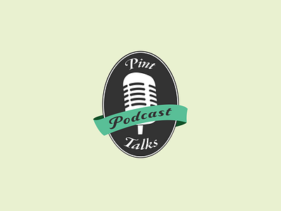 Pint Talks Podcast Logo beer branding design illustration logo microphone pint podcast