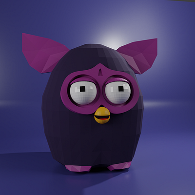 furby 3d blender character furby lowpoly minimalistic