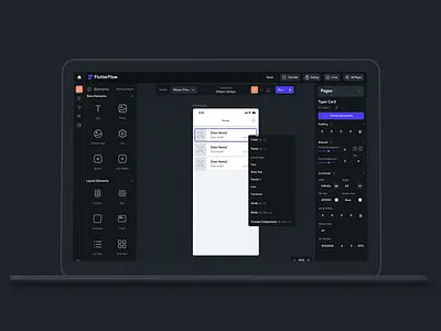 Flutterflow - No Code Builder for Flutter Apps app app builder app design dashboard drag and drop navigation nocode saas saas design ui ux