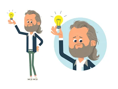 CHARACTERDESIGN artdirector beard character character design characterdesign design flat flat design graphic character hipster idea illustration lightbulb vector vector art