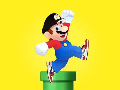 The original Jumpman design illustration jumpman nike nintendo procreate super mario toronto