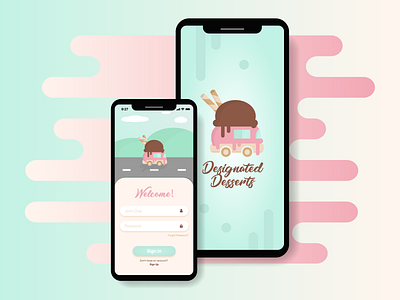 Designated Desserts App adobe illustrator app design dessert figma icecream illustration indesign photoshop ui userinterface ux vector