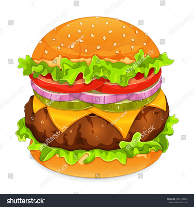 Classic beef cheeseburger recipe illustration vector. (hamburger anime beef burger cartoon cheeseburger draw fast food food illustration hamburger hamburger icon hamburger menu manga meal pork restaurant vector