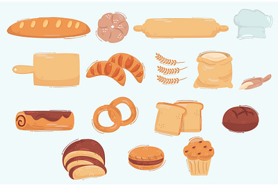 Bread Icon Illustration bread bundle cartoon flour food icon illustration sugar sweet vector