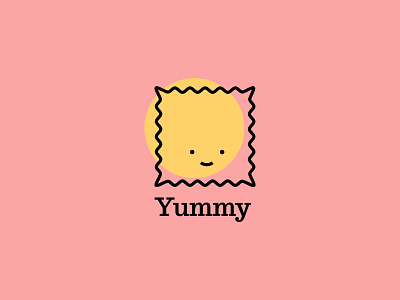 Happy Ravioli face happy icon illustration logo pasta ravioli smile smiley warm