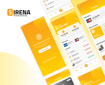 Mobile Exploration - Sirena Mobile Bank. App app branding design graphic design icon illustration typography ui ux vector