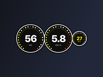 Automotive Gauge Cluster UI automotive boost cluster gauge mph rpm ui