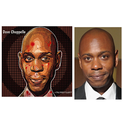 Dave chappelle caricature caricature comic illustration illustrator portrait protoart