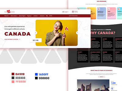 Learning website banner canada design front end development illustration learning ui