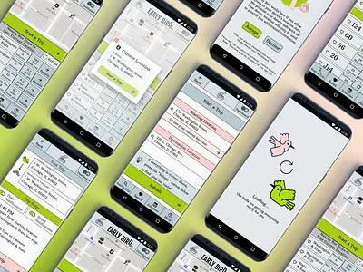 Early Bird - Mobile Public Bus Transit App android android app android app design android design bird bird logo bus app bus stop mobile app mobile app design mobile design samsung galaxy transportation transportation design