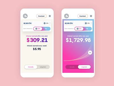 Celsius Holdings Interest Calculator app calculator calculator ui chart crypto cryptocurrency design financial app form investing mobile product design startup ui ux web website