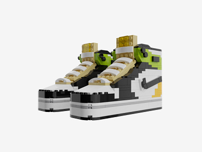 Bricks Kicks Air Jordan "Volt Gold" Collectible Kit design jordan lego model nike toys