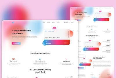Banking Card gradient graphics ilustration landing page ui landingpage mobile application uiux valuable landing page web application webdesign