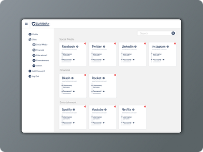 Guardian - Password Management Portal password portal web web design webdesign website website design
