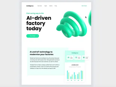 AI Startup Landing artificial intelligence landing product design startup ux uxui web design