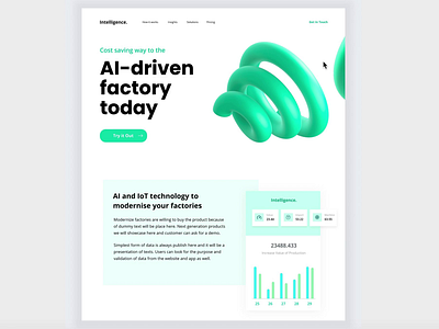 AI Startup Landing artificial intelligence landing product design startup ux uxui web design