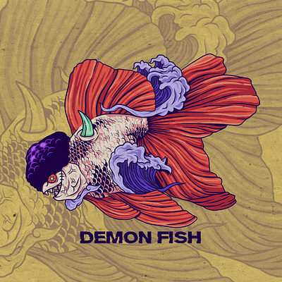 Demon Fish, Design for Sticker art artwork branding design digitalart illustration sticker sticker design