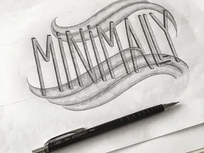 Minimally flourishes lettering sketch