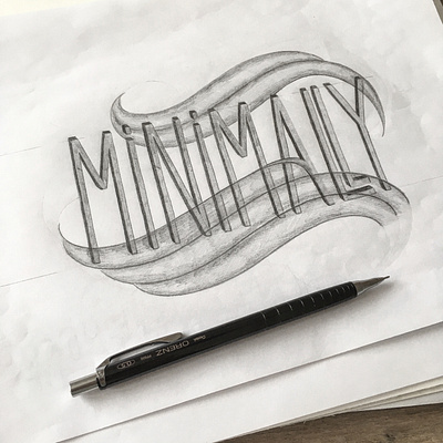 Minimally flourishes lettering sketch