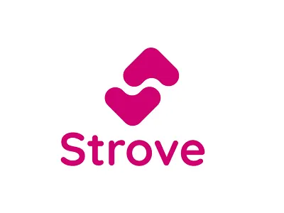 Strove = Strong + Love app branding design flat icon logo web