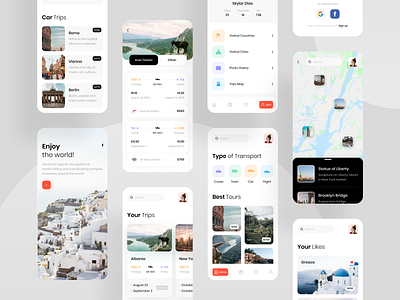 Travel App app city clean concept design ios map minimal mobile photo ticket tourism tours travel travel app traveling trip ui ux vacation