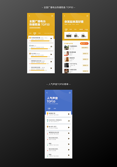 TOP50 双榜单 页面优化 ui 榜单