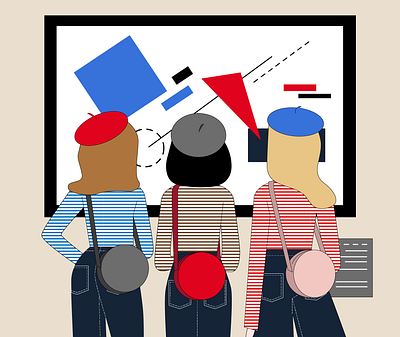 Art Museum Trip design flat geometic illustration minimal vector