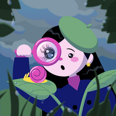 New Friend cute design flat geometic illustration minimal summer vector