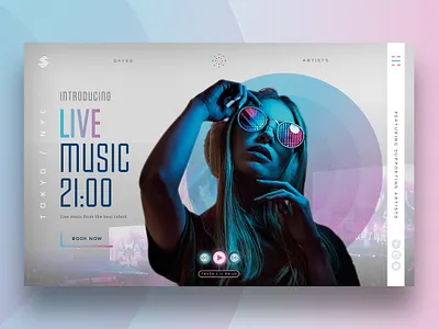 Live music website design event graphic design hero homepage landing landing page ui uidesign webdesign