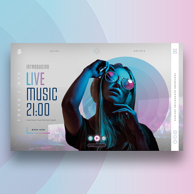 Live music website design event graphic design hero homepage landing landing page ui uidesign webdesign