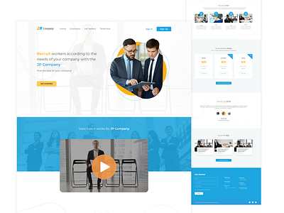 Bringing Job Seekers With Companies branding business clean design company company branding company profile design job seeker jobs landing page profile page white background