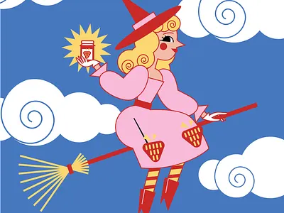 Witchy Jam character character design cute design flat geometic illustration minimal vector witch