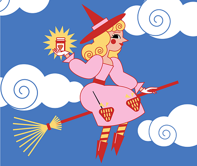 Witchy Jam character character design cute design flat geometic illustration minimal vector witch