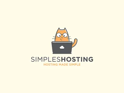 Simple Hosting logo animal flat fun icon illustration logo mascot modern playful vector