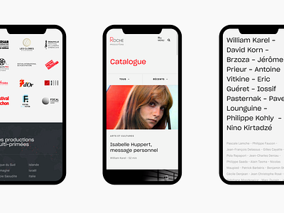Roche Productions Website branding design flat interface typography ui ux web